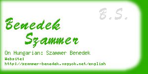 benedek szammer business card